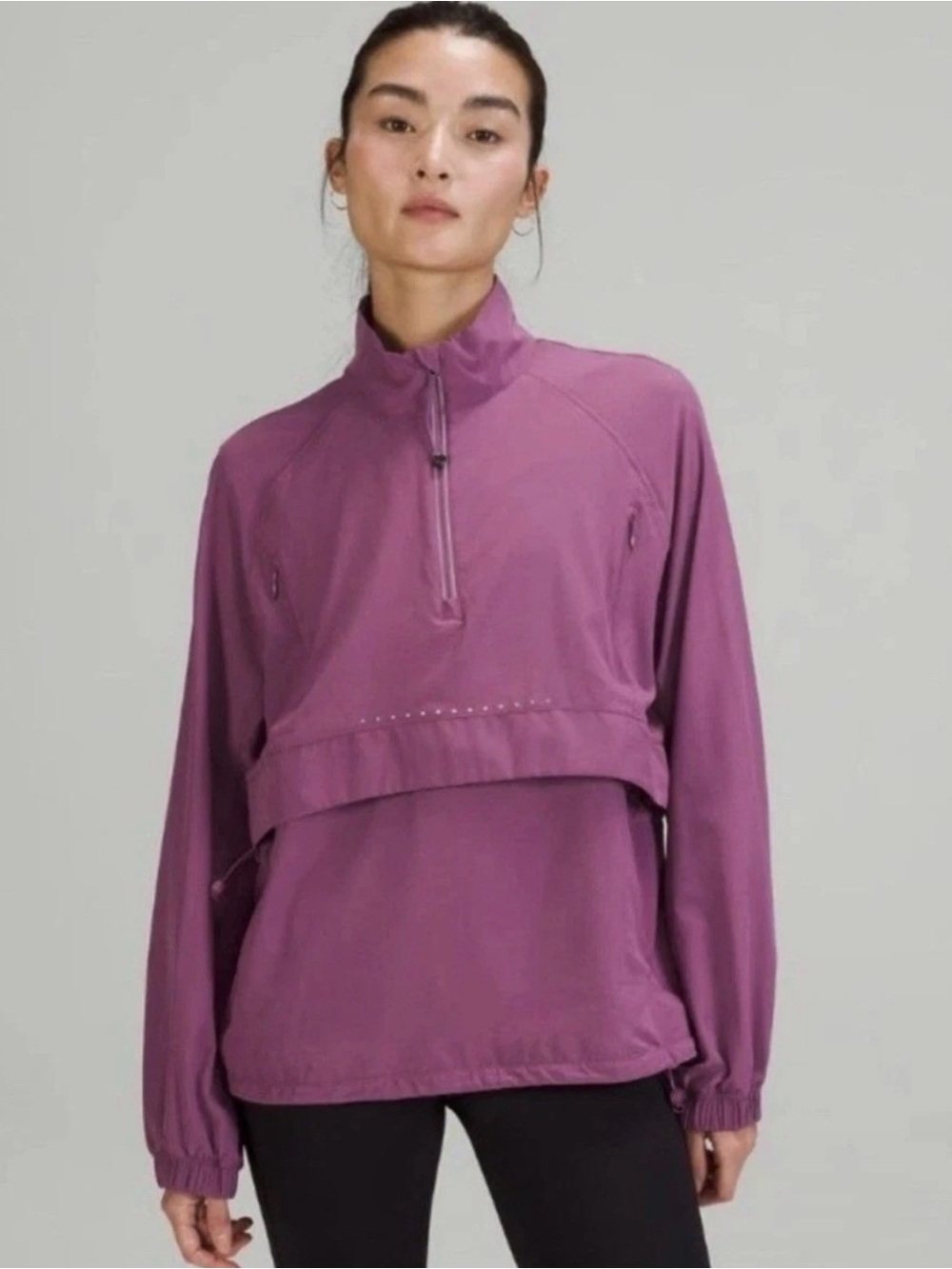 Lululemon Stretch Ripstop Run 1/2 Zip Purple Vintage Plum Pullover Womens Large